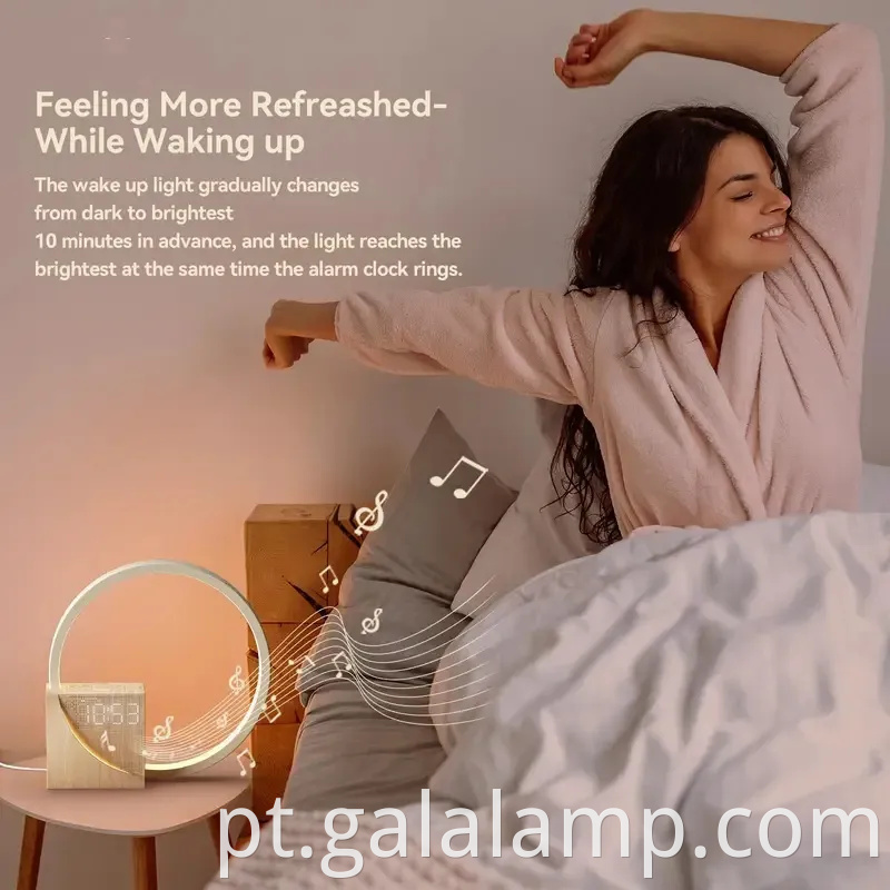 Alarmes do nascer do sol com 10 sons de ruído branco para lâmpada de sono profundo